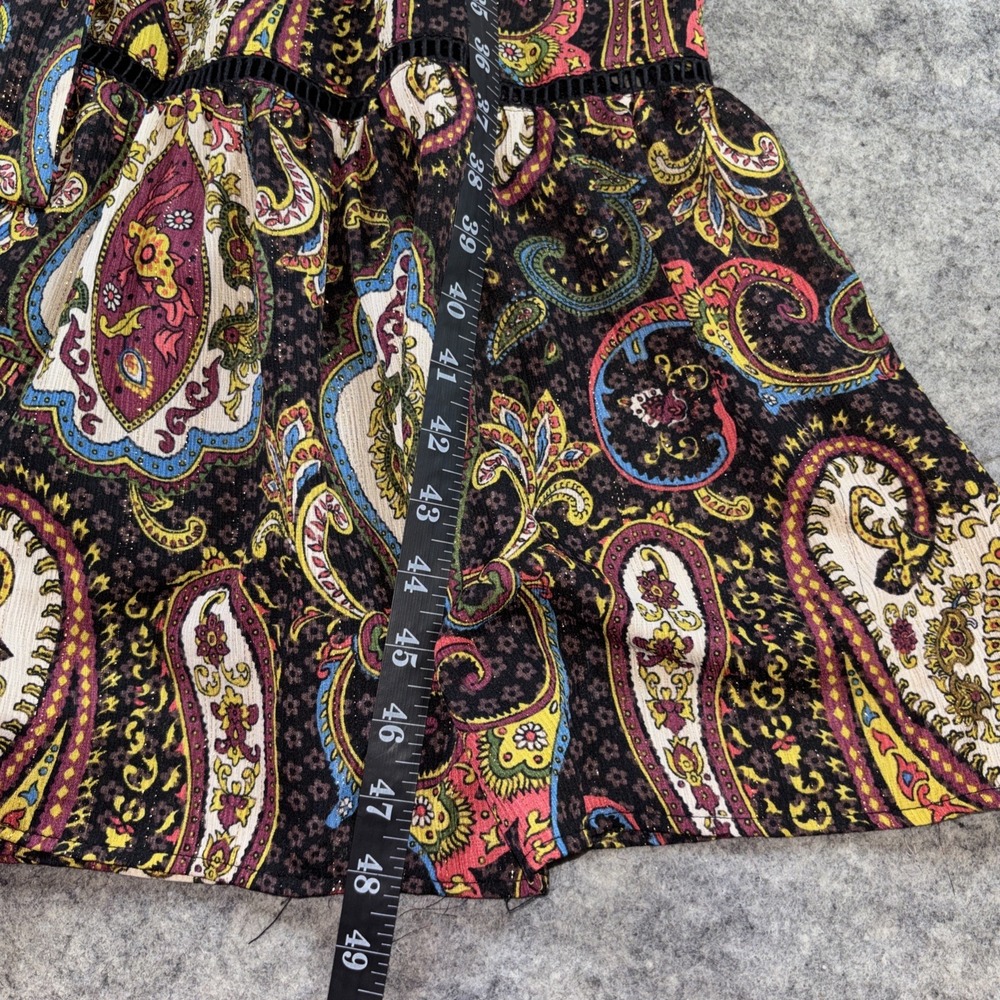 T Tahari Women's Dress Women's 10 Peacock Paisley Button Tiered Cottage Boho New - Picture 4 of 16